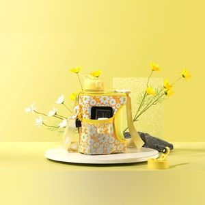 H2O Capsule Cube - 2.2L Half Gallon Water Bottle with Storage Sleeve